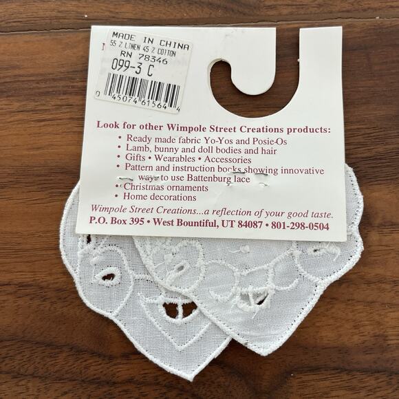 Vintage Wimpole Street Creations 3" Heart Miniature Cutwork Doily - Picture 3 of 3